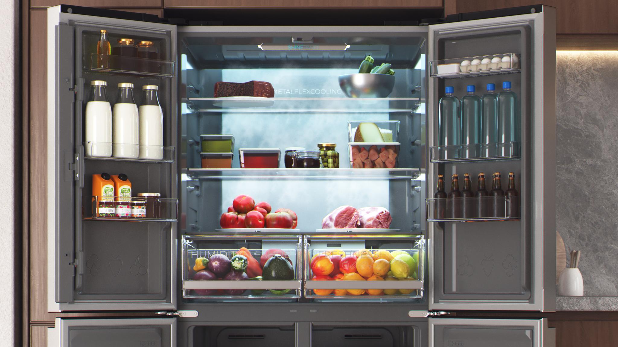 Bolero CoolMarket 4D 503 Inox D Réfrigérateur américain de 503 litres ...