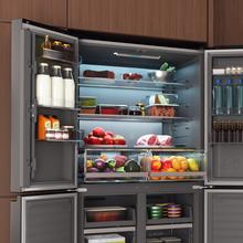 Bolero CoolMarket 4D 503 Dark D Frigorífico 4 Puertas Dark, 503 Litros, 177.5x85.3x69.8cm, Clase D, Compresor Inverter, Interior Gris, MetalFlexCooling, Cajón Temperatura Variable 0ºC a 7ºC, Cajón Regulación Humedad, Display a Color, NoFrost, MultiAirFlow, FastCooling, FastFreezing, Alarma, Modo ECO, Luz LED