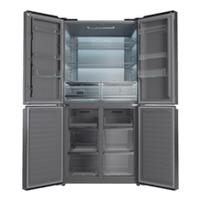 Bolero CoolMarket 4D 503 Dark D Frigorífico 4 Puertas Dark, 503 Litros, 177.5x85.3x69.8cm, Clase D, Compresor Inverter, Interior Gris, MetalFlexCooling, Cajón Temperatura Variable 0ºC a 7ºC, Cajón Regulación Humedad, Display a Color, NoFrost, MultiAirFlow, FastCooling, FastFreezing, Alarma, Modo ECO, Luz LED