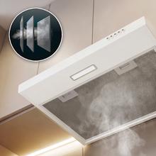 Bolero Flux CM 602100 White A Konventionelle Dunstabzugshaube, 60 cm breit, Oberfläche weiß lackiert, BLDC-Motor, Energieeffizienzklasse A, 228 m³/h, LED-Beleuchtung und Aluminiumfilter.