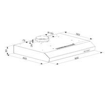 Bolero Flux CM 602100 Black A Campana Extractora Convencional de 60cm de ancho, acabado pintado blaco, Motor DC, Eficiencia energética Clase A, 228 m³/h, Luz LED y Filtro de Aluminio.
