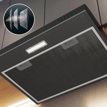 Bolero Flux CM 602100 Black A Konventionelle Dunstabzugshaube, 60 cm breit, schwarz lackiert, DC-Motor, Energieeffizienzklasse A, 210 m³/h, LED-Licht und Aluminiumfilter.