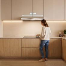 Bolero Flux CM 602100 Inox A Campana Extractora Convencional de 60cm de ancho, acabado acero inoxidable, Motor DC, Eficiencia energética Clase A, 228 m³/h, Luz LED y Filtro de Aluminio.