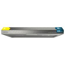 Bolero Flux CM 602100 Inox A Campana Extractora Convencional de 60cm de ancho, acabado acero inoxidable, Motor DC, Eficiencia energética Clase A, 228 m³/h, Luz LED y Filtro de Aluminio.