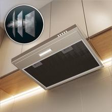 Bolero Flux CM 602100 Inox A Hotte aspirante conventionnelle, de 60 cm de largeur, finition en acier inoxydable, moteur DC, classe d'efficacité énergétique A, 210 m³/h de puissance d’aspiration, éclairage LED et filtre en aluminium.