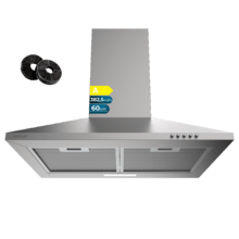 Cappa aspirante Bolero Flux PM 604000 Inox A Pyramid di Cecotec. Bolero Flux PM 604000 Inox A, larghezza 60 cm, finitura acciaio inox, motore BLDC, classe di efficienza energetica A, 382,5 m³/h, luce LED e filtri al carbone inclusi.