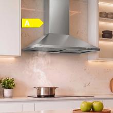Bolero Flux PM 604000 Inox A Campana Extractora Piramidal 60cm de ancho, acabado acero inoxidable, Motor BLDC, Eficiencia energética Clase A, 382,5 m³/h, Luz LED y Filtros de Carbono Incluidos