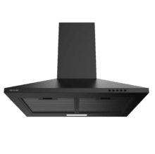 Cappa aspirante Bolero Flux PM 604000 Black A Pyramid di Cecotec. Bolero Flux PM 604000 Black A, larghezza 60 cm, finitura verniciata nera, motore DC, classe di efficienza energetica A, 382,5 m³/h, luce LED e filtri al carbone inclusi.
