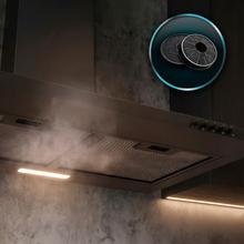 Bolero Flux PM 604000 Black ACappa aspirante piramidale, larghezza 60 cm, finitura verniciata nera, motore DC, classe di efficienza energetica A, 382,5 m³/h, luce LED e filtri a carbone inclusi