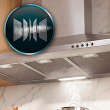 Bolero Flux PM 904000 Inox ACappa aspirante piramidale Cecotec Bolero Flux PM 904000 Inox A, larghezza 90 cm, finitura in acciaio inox, motore DC, classe di efficienza energetica A, 382,5 m³/h, luce LED e filtri a carbone in dotazione