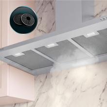 Bolero Flux PM 904000 Inox A Campana Extractora Piramidal 90cm de ancho, acabado acero inoxidable, Motor DC, Eficiencia energética Clase A, 382,5 m³/h, Luz LED y Filtros de Carbono Incluidos