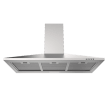 Bolero Flux PM 904000 Inox A Campana Extractora Piramidal de 90cm de ancho, acabado acero inoxidable, Motor DC, Eficiencia energética Clase A, 382,5 m³/h, Luz LED y Filtros de Carbono Incluidos