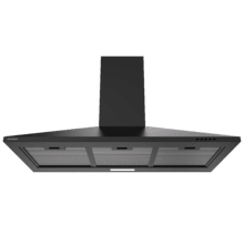 Bolero Flux PM 904000 Black A Campana Extractora Piramidal de 90cm de ancho, acabado negro pintado, Motor DC, Eficiencia energética Clase A, 382,5 m³/h, Luz LED y Filtros de Carbono Incluidos