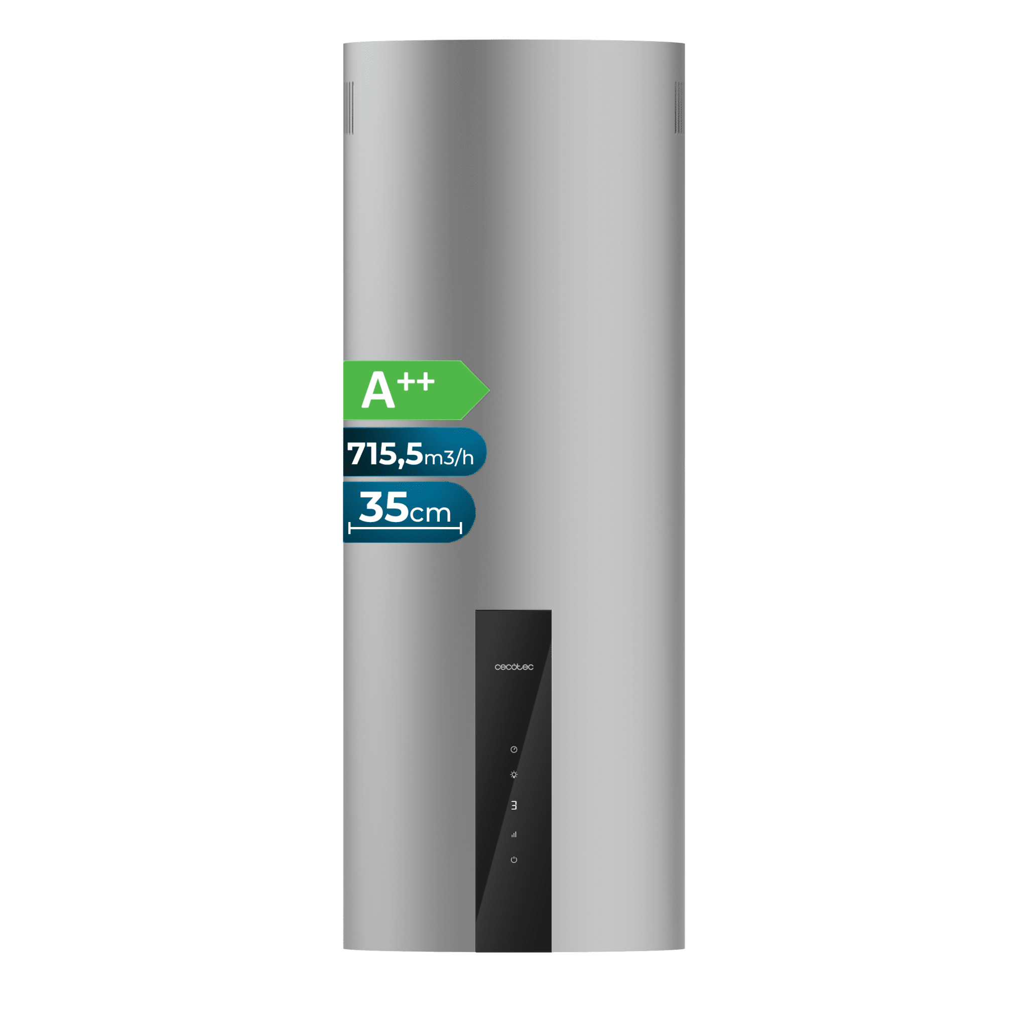 Bolero Flux DRT 358000 Inox A++ Bolero Flux DRT 358000 Inox A++, runde Wandhaube mit 35 cm Durchmesser, 715 m³/h Saugleistung, Edelstahlausführung, Klasse A++, DC-Motor, Touch-Bedienung, inklusive Kohlefilter.