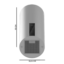 Bolero Flux DRT 358000 Inox A++ Cecotec Campana a pared redonda de 35cm de diámetro, Succión 715 m3/h , acabado acero inoxidable, Clase A++, Motor DC, Control Táctil, Filtros de Carbono incluídos.