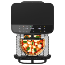 Cecofry FoodCourt 18000 4Pizza Freidora de aire y horno de 18L con piedra para pizza, pantalla a color y sincronización para resultados perfectos.