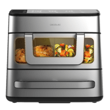 Cecofry FoodCourt 18000 4Pizza Freidora de aire y horno de 18L con piedra para pizza, pantalla a color y sincronización para resultados perfectos.