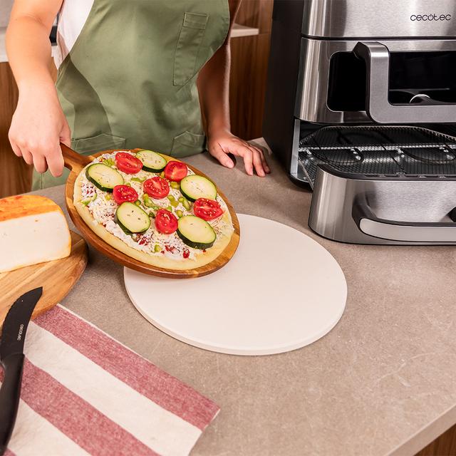 Cecofry FoodCourt 18000 4Pizza Freidora de aire y horno de 18L con piedra para pizza, pantalla a color y sincronización para resultados perfectos.