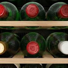 Bolero GrandSommelier 1255 CoolWood Vinoteca Termoeléctrica Pequeña, Capacidad 12 Botellas, Silenciosa 35dB, Temperatura 8 a 18ºC, Humedad 50%-80%, Estantes de Madera, Control Táctil, Clase E, Luz LED, Acero Inox