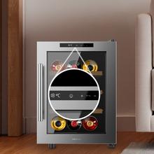 Bolero GrandSommelier 1255 CoolWood Vinoteca Termoeléctrica Pequeña, Capacidad 12 Botellas, Silenciosa 35dB, Temperatura 8 a 18ºC, Humedad 50%-80%, Estantes de Madera, Control Táctil, Clase E, Luz LED, Acero Inox