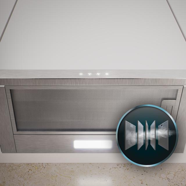 Bolero Flux TLT 604000 Inox A+++ Cecotec Campana extractora Telescópica de 60cm de ancho, con 415m3/h de succión, 3 velocidades, SS Touch Control, acabado inoxidable, Clase Energética A+++, Motor DC, Luz Led, Filtros de Aluminio y Filtros de Carbono incluidos.
