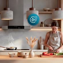 Bolero Flux TLT 604400 Glass Black A+++ Cecotec Campana Extractora Telescópica de 60cm, con 431,2m³/h de succión, Clase A+++, Control Táctil Invisible, Cristal Frontal en Negro, Cuerpo en Acero Inox, Motor DC,  Hand Movement Control, Función Booster, Filtros Lavables, Opción de filtros de carbono incluídos para recirculación.