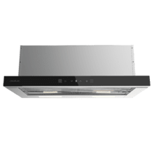 Bolero Flux TLT 604400 Glass Black A+++ Cecotec Campana Extractora Telescópica de 60cm, con 431,2m³/h de succión, Clase A+++, Control Táctil Invisible, Cristal Frontal en Negro, Cuerpo en Acero Inox, Motor DC,  Hand Movement Control, Función Booster, Filtros Lavables, Opción de filtros de carbono incluídos para recirculación.