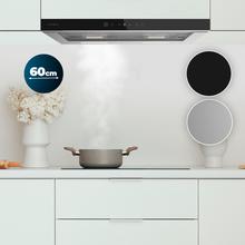 Bolero Flux TLT 604400 Glass Black A+++ Cecotec Campana Extractora Telescópica de 60cm, con 431,2m³/h de succión, Clase A+++, Control Táctil Invisible, Cristal Frontal en Negro, Cuerpo en Acero Inox, Motor DC,  Hand Movement Control, Función Booster, Filtros Lavables, Opción de filtros de carbono incluídos para recirculación.