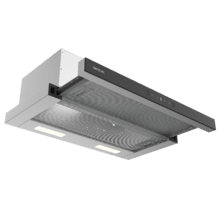 Bolero Flux TLT 604400 Glass Black A+++ Cecotec Campana Extractora Telescópica de 60cm, con 431,2m³/h de succión, Clase A+++, Control Táctil Invisible, Cristal Frontal en Negro, Cuerpo en Acero Inox, Motor DC,  Hand Movement Control, Función Booster, Filtros Lavables, Opción de filtros de carbono incluídos para recirculación.