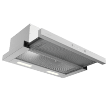 Bolero Flux TLT 604400 Glass White A+++ Cecotec Campana Extractora Telescópica de 60cm, con 431,2m³/h de succión, Clase A+++, Control Táctil Invisible, Cristal Frontal en Blanco, Cuerpo en Acero Inox, Motor DC,  Hand Movement Control, Función Booster, Filtros Lavables, Opción de filtros de carbono incluídos para recirculación.