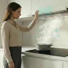 Bolero Flux TLT 605501 Glass White A++ Cecotec Campana Extractora Telescópica de 60cm, con 606,4m³/h de succión, Clase A++, Control Táctil Invisible, Cristal Frontal en Blanco, Cuerpo en Acero Inox, Motor DC, Hand Movement Control, Función Booster, Filtros Lavables, Opción de filtros de carbono incluídos para recirculación.