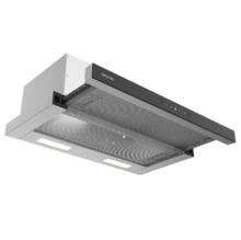 Bolero Flux TLT 704400 Glass Black A+++ Cecotec Campana Extractora Telescópica de 70cm, con 431,2m³/h de succión, Clase A+++, Control Táctil Invisible, Cristal Frontal en Negro, Cuerpo en Acero Inox, Motor DC,  Hand Movement Control, Función Booster, Filtros Lavables, Opción de filtros de carbono incluídos para recirculación.