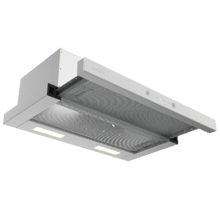 Coifa telescópica Bolero Flux TLT 704400 Vidro Branco A+++ Cecotec 70 cm, com 431,2 m³/h de aspiração, Classe A+++, Controle de toque invisível, Vidro frontal branco, Corpo em aço inoxidável, Motor CC, Controle de movimento manual, Função Booster, Filtros laváveis, Opção de filtros de carvão incluídos para recirculação.