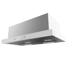 Bolero Flux TLT 704400 Glass White A+++ Cecotec Campana Extractora Telescópica de 70cm, con 431,2m³/h de succión, Clase A+++, Control Táctil Invisible, Cristal Frontal en Blanco, Cuerpo en Acero Inox, Motor DC,  Hand Movement Control, Función Booster, Filtros Lavables, Opción de filtros de carbono incluídos para recirculación.
