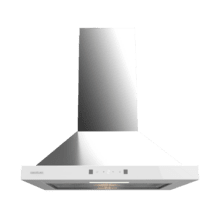 Bolero Flux PT 504400 Inox A++ Campana Extractora Piramidal de 50cm, con 449,5m³/h de succión, Clase A+++, Control Táctil Invisible, Acabado en Acero Inoxidable y frontal cristal blanco, Motor DC, Hand Movement Control, Función Booster, Filtros Lavables, Opción de filtros de carbono incluídos para recirculación.