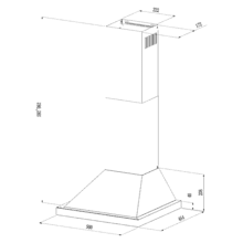 Bolero Flux PT 504400 Inox A++ Campana Extractora Piramidal de 50cm, con 449,5m³/h de succión, Clase A+++, Control Táctil Invisible, Acabado en Acero Inoxidable y frontal cristal blanco, Motor DC, Hand Movement Control, Función Booster, Filtros Lavables, Opción de filtros de carbono incluídos para recirculación.