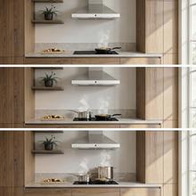 Bolero Flux PT 604400 Inox A+++ Hotte aspirante pyramidale , 60 cm, avec une puissance d'aspiration de 449,5 m³/h, classe A+++, contrôle tactile invisible, finition en acier inoxydable et façade en verre blanc, moteur DC, Hand Movement Control, fonction Booster, filtres lavables, option filtres à charbon inclus pour la recirculation.