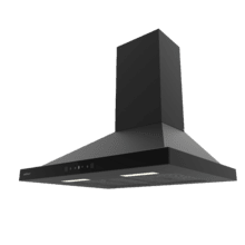 Bolero Flux PT 604400 Black A+++ Campana Extractora Piramidal de 60cm, con 449,5m³/h de succión, Clase A+++, Control Táctil Invisible, Acabado en negro pintado y frontal cristal negro, Motor BLDC, Hand Movement Control, Función Booster, Filtros Lavables, Opción de filtros de carbono incluídos para recirculación.