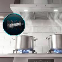 Bolero Flux PT 704400 Inox A+++ Cecotec campana Extractora Piramidal de 70cm, con 449,5m³/h de succión, Clase A+++, Control Táctil Invisible, Acabado en Acero Inoxidable y frontal cristal blanco, Motor BLDC, Hand Movement Control, Función Booster, Filtros Lavables, Opción de filtros de carbono incluídos para recirculación.