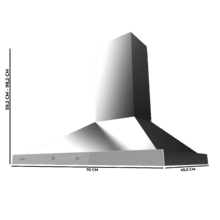 Bolero Flux PT 704400 Inox A+++ Cecotec campana Extractora Piramidal de 70cm, con 449,5m³/h de succión, Clase A+++, Control Táctil Invisible, Acabado en Acero Inoxidable y frontal cristal blanco, Motor BLDC, Hand Movement Control, Función Booster, Filtros Lavables, Opción de filtros de carbono incluídos para recirculación.