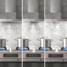 Bolero Flux PT 704400 Inox A+++ Cecotec campana Extractora Piramidal de 70cm, con 449,5m³/h de succión, Clase A+++, Control Táctil Invisible, Acabado en Acero Inoxidable y frontal cristal blanco, Motor BLDC, Hand Movement Control, Función Booster, Filtros Lavables, Opción de filtros de carbono incluídos para recirculación.