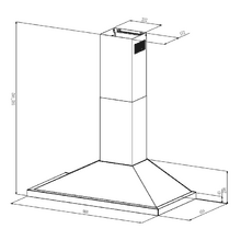 Bolero Flux PT 904400 Inox A+++ Hotte aspirante pyramidale, 90 cm, avec une puissance d'aspiration de 449,5 m³/h, classe A+++, contrôle tactile invisible, finition en acier inoxydable et façade en verre blanc, moteur DC, Hand Movement Control, fonction Booster, filtres lavables, option filtres à charbon inclus pour la recirculation.
