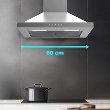 Bolero Flux PT 604000 Inox A+++ Cecotec Campana extractora Piramidal de 60cm de ancho, con 427,6m3/h de succión, 3 velocidades, SS Touch Control, acabado inoxidable, Clase Energética A+++, Motor DC, Luz Led, Filtros de Aluminio y Filtros de Carbono incluidos.