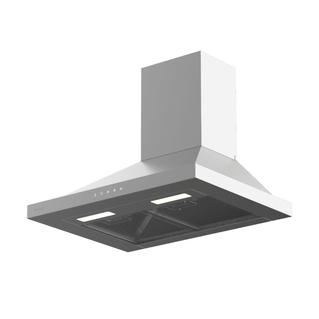 Bolero Flux PT 604000 Inox A+++ Cecotec Campana extractora Piramidal de 60cm de ancho, con 427,6m3/h de succión, 3 velocidades, SS Touch Control, acabado inoxidable, Clase Energética A+++, Motor DC, Luz Led, Filtros de Aluminio y Filtros de Carbono incluidos.
