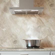 Bolero Flux TT 604000 Inox A++ Cecotec Campana extractora "T" de 60cm de ancho, con 393m3/h de succión, 3 velocidades, SS Touch Control, acabado inoxidable, Clase Energética A++, Motor DC, Luz Led, Filtros de Aluminio y Filtros de Carbono incluidos.