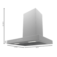 Bolero Flux TT 604000 Inox A++ Cecotec Campana extractora "T" de 60cm de ancho, con 393m3/h de succión, 3 velocidades, SS Touch Control, acabado inoxidable, Clase Energética A++, Motor DC, Luz Led, Filtros de Aluminio y Filtros de Carbono incluidos.