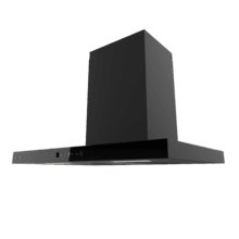 Bolero Flux TT 604400 Black A++ Hotte aspirante en T, 60 cm, avec une puissance d'aspiration de 413,3 m³/h, classe A++, contrôle tactile invisible, finition noire et façade en verre noir, moteur DC, Hand Movement Control, fonction Booster, filtres lavables, option filtres à charbon inclus pour la recirculation.