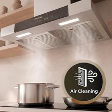 Bolero Flux TT 609500 Slim Inox A+++ Campana Extractora en forma de T de 60 cm de ancho, con 829,5 m³/h de succión, Clase A+++, Hand Movement Control,  Acabado en acero inoxidable, Motor DC, Doble Booster, Heat Sensor, Air Cleanning Function, Filtros Lavables, Opción de filtros de carbono incluídos para recirculación.