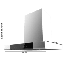 Bolero Flux TT 609500 Slim Inox A+++ Campana Extractora en forma de T de 60 cm de ancho, con 829,5 m³/h de succión, Clase A+++, Hand Movement Control,  Acabado en acero inoxidable, Motor DC, Doble Booster, Heat Sensor, Air Cleanning Function, Filtros Lavables, Opción de filtros de carbono incluídos para recirculación.