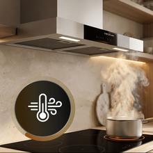 Bolero Flux TT 609500 Slim Inox A+++ Campana Extractora en forma de T de 60 cm de ancho, con 829,5 m³/h de succión, Clase A+++, Hand Movement Control,  Acabado en acero inoxidable, Motor DC, Doble Booster, Heat Sensor, Air Cleanning Function, Filtros Lavables, Opción de filtros de carbono incluídos para recirculación.